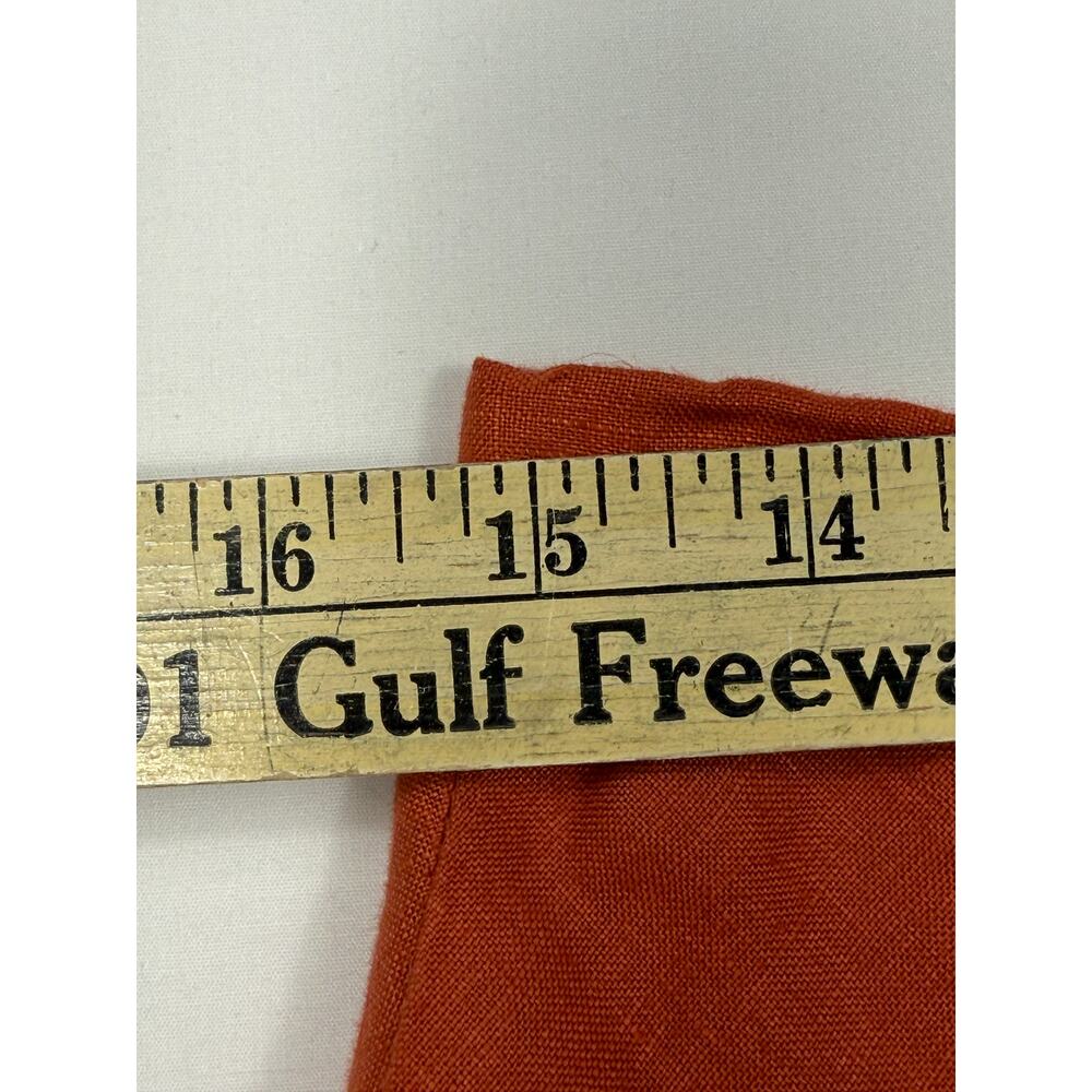 Taboo 100% Linen Ruffle Faux Wrap Coral color Midi Skirt Sz 42 - Picture 12 of 13